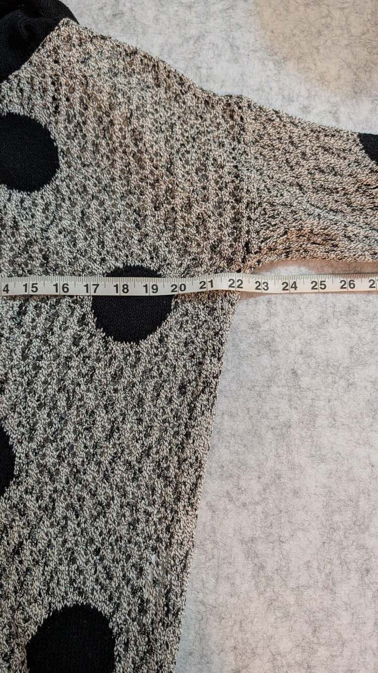 French Kyss Crochet Dot Cowl Neck Sweater in Frost Black - Picture 9 of 11